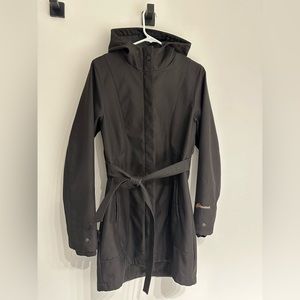 CLOUDVEIL Black fleece lined belted rain jacket